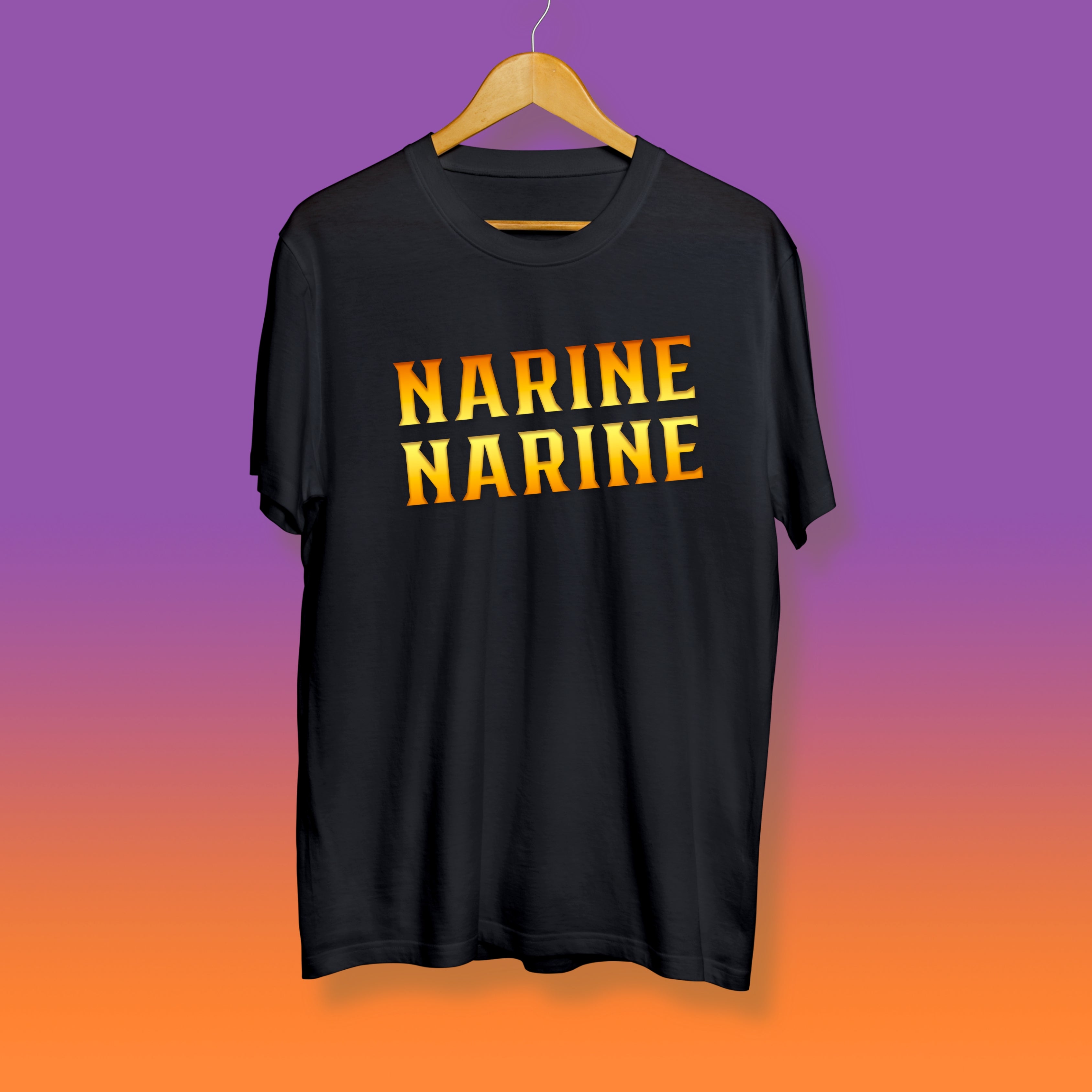 Narine Narine Unisex KKR Black Tshirt