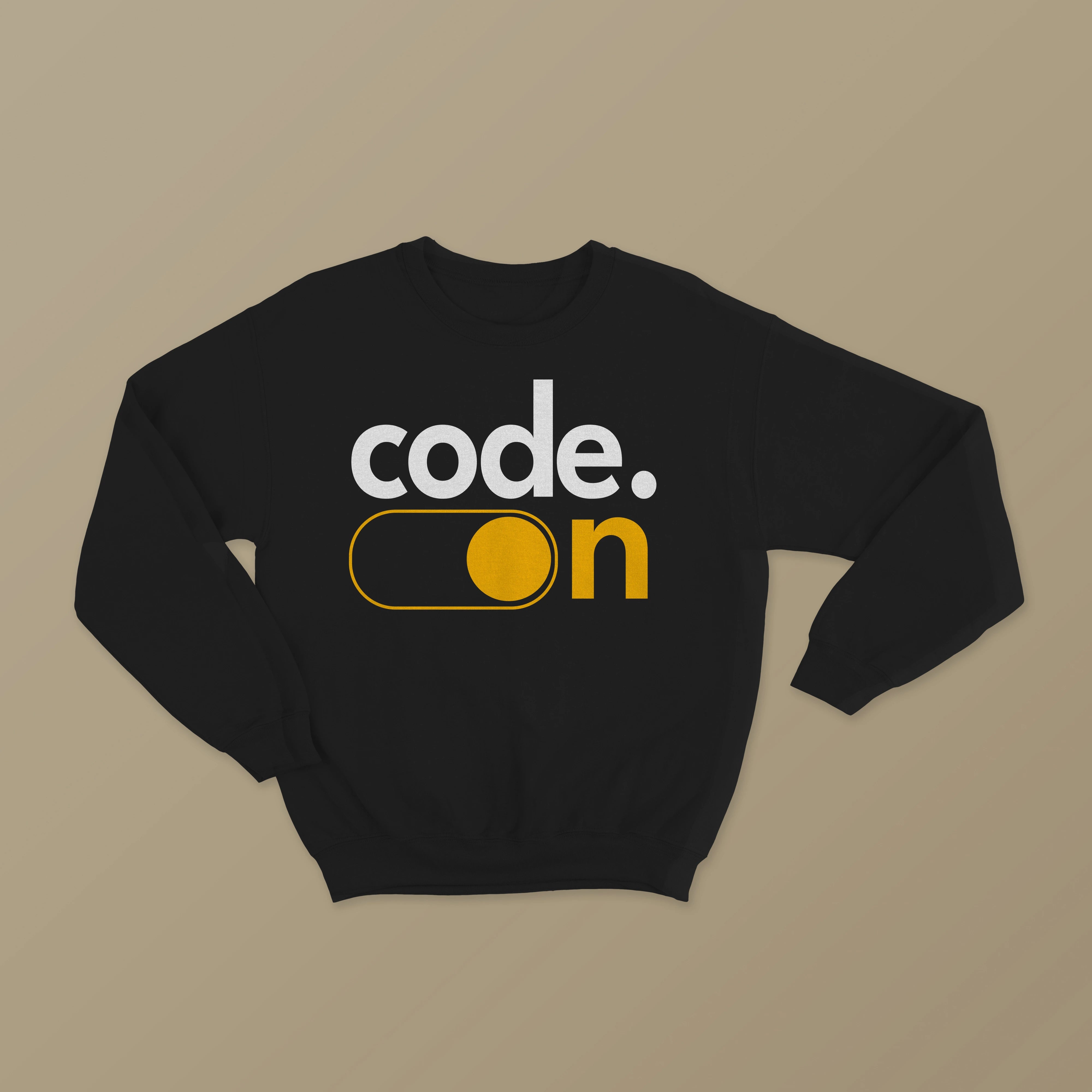 Code On Unisex Black Sweatshirt