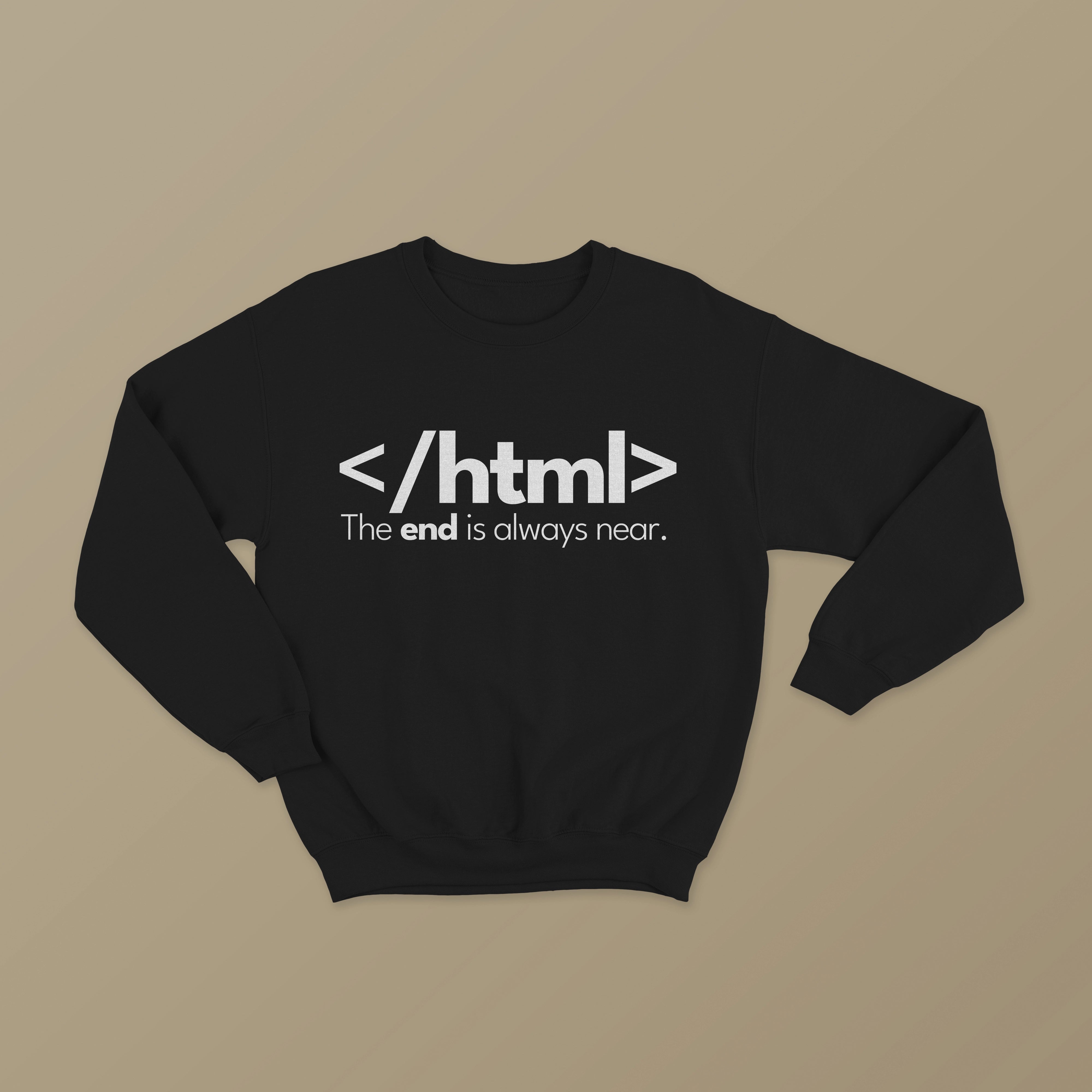 <HTML> Unisex Black Sweatshirt