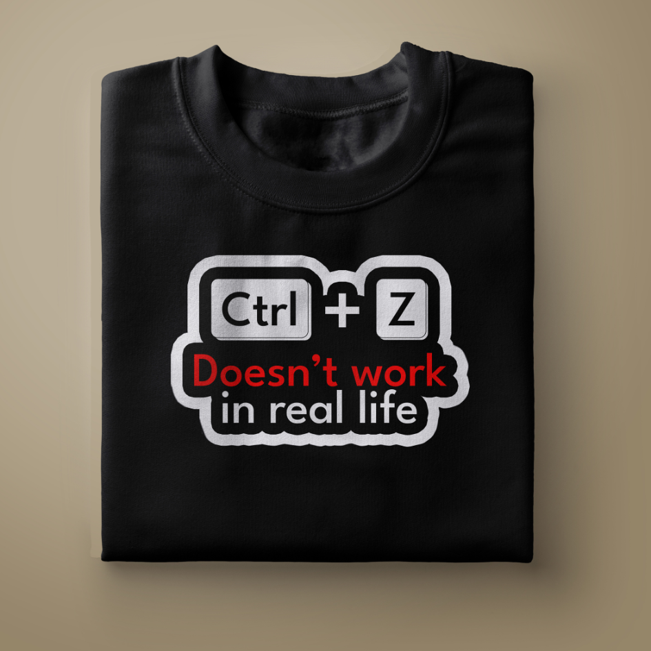 Ctrl+Z Unisex Black Sweatshirt