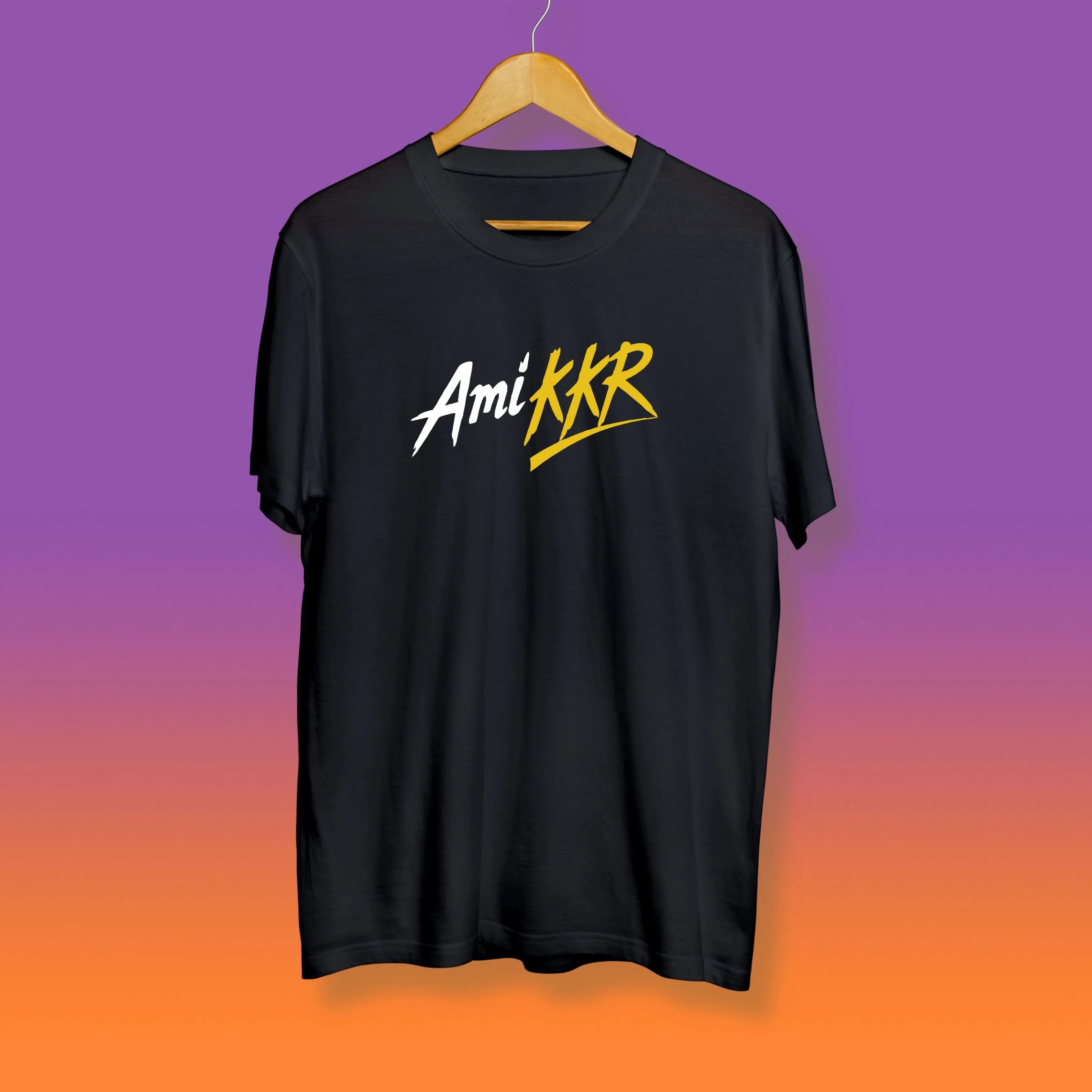 Ami KKR Unisex IPL Black Bengali Printed Tshirt