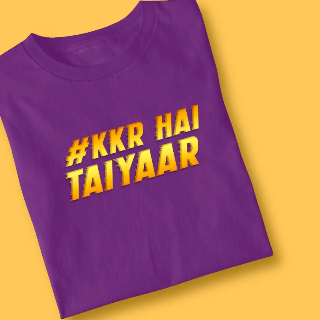KKR Hai Taiyaar Unisex IPL Printed Tshirt