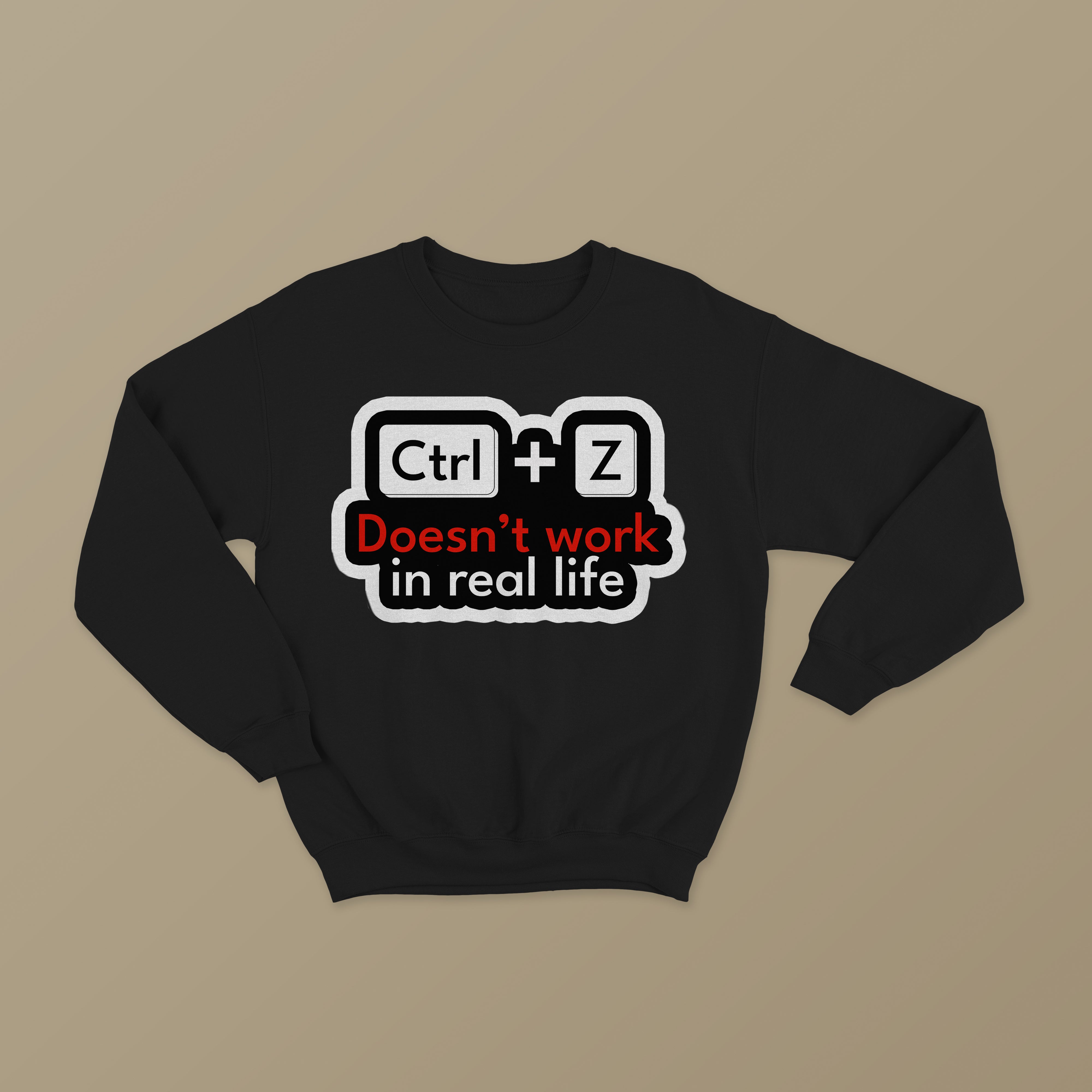 Ctrl+Z Unisex Black Sweatshirt