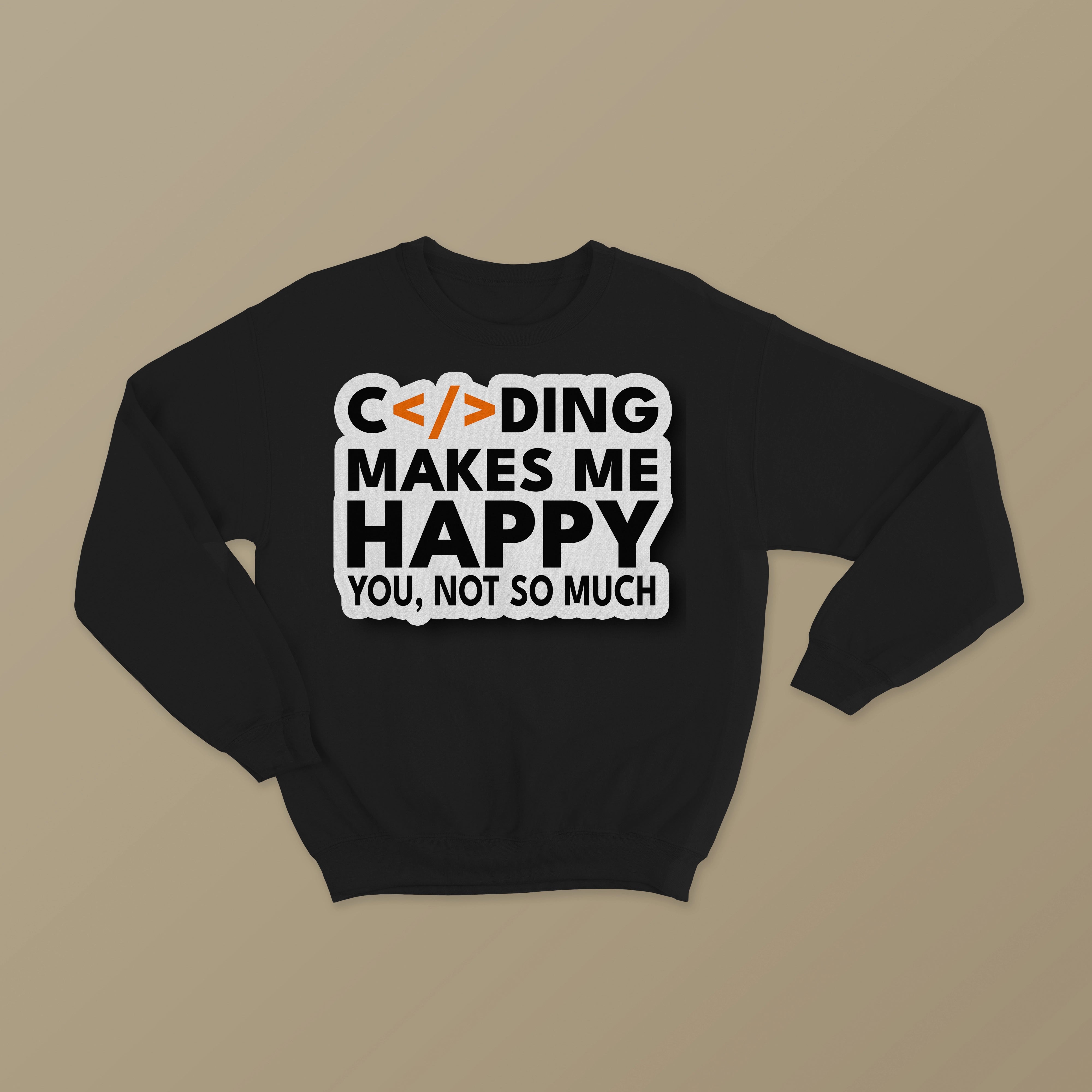 Coding Unisex Black Sweatshirt
