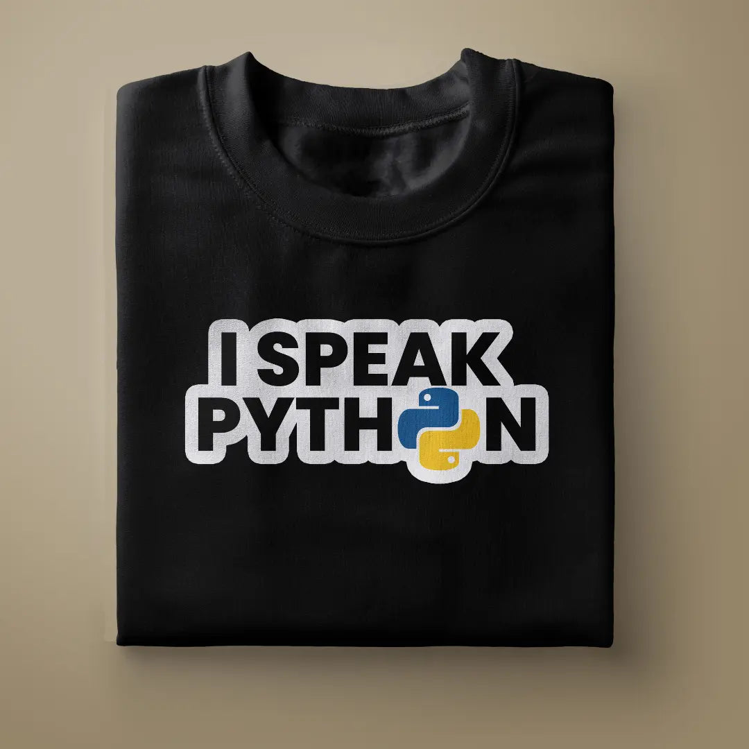 I speak In Python Unisex Black Sweatshirt