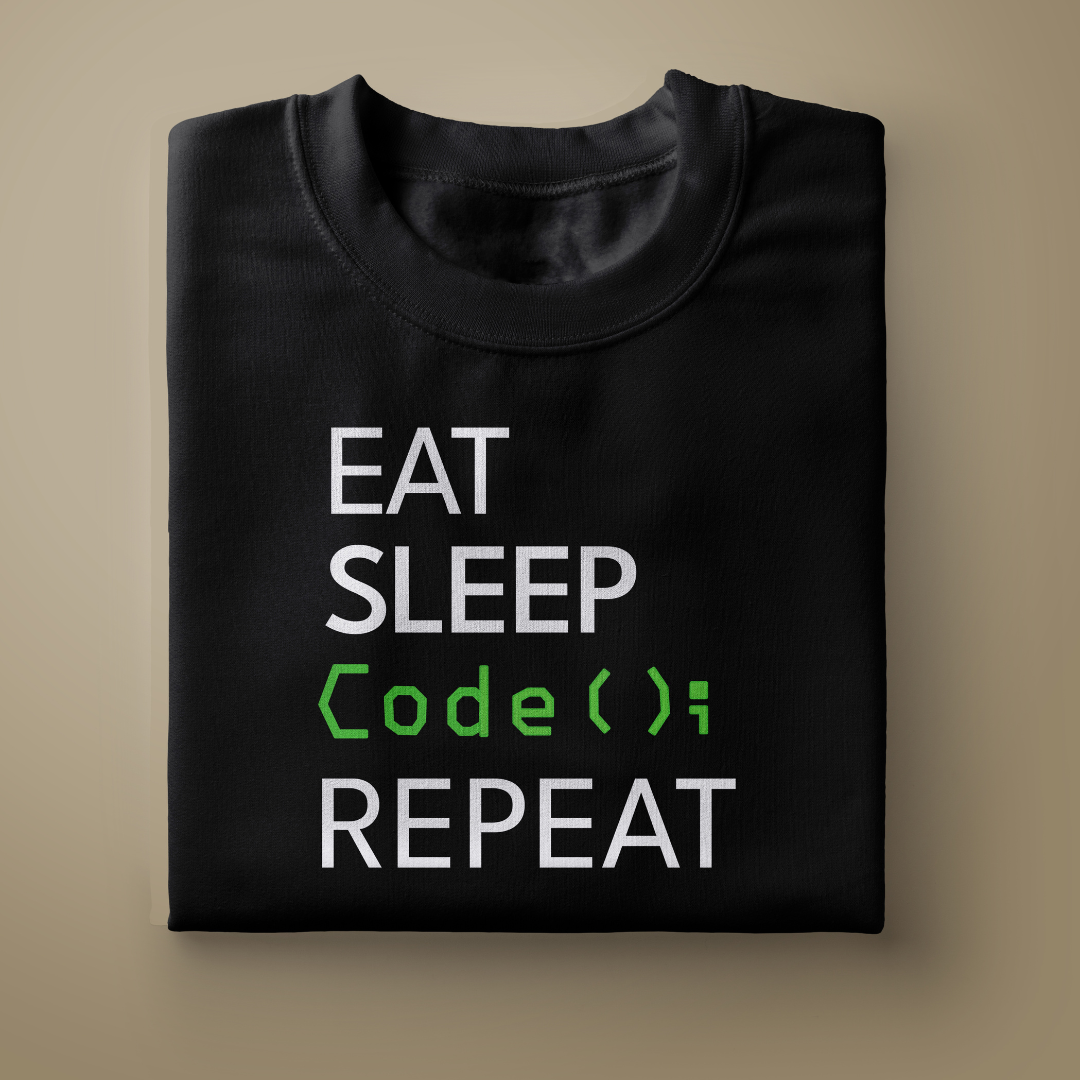 Eat, Sleep, Code, Repeat Unisex Black Sweatshirt